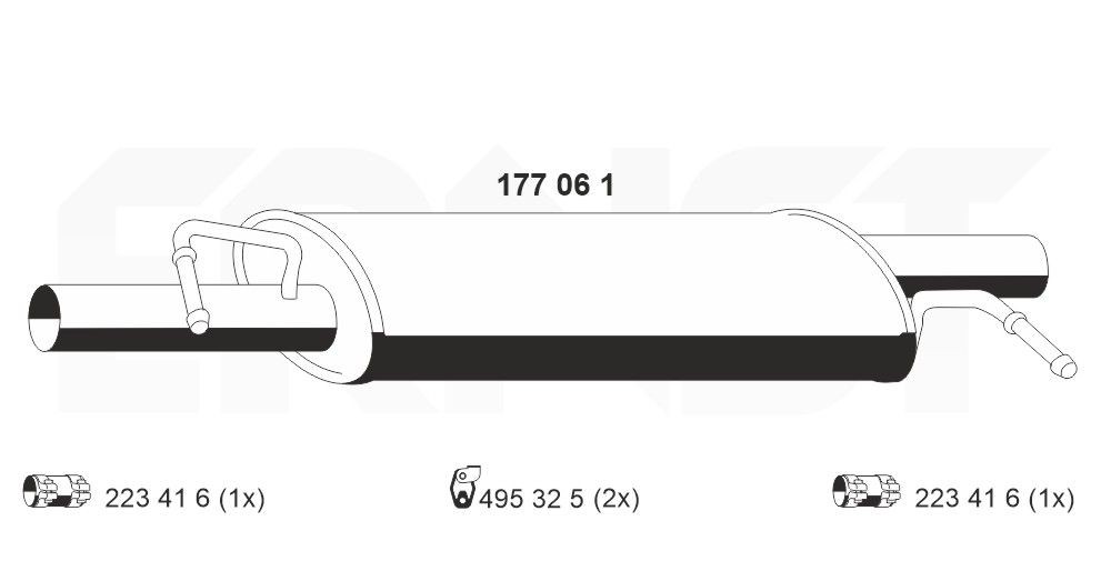 ERNST Middle silencer 177061 DACIA DUSTER ERNST middle silencer 177061