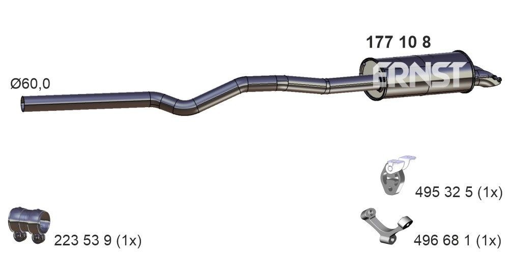 ERNST Lõppsummuti 177108 Summuti pütt ERNST Nissan VANETTE 177108
