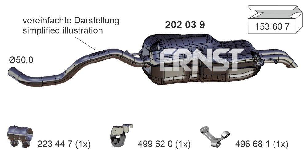 ERNST Endschalldämpfer 202039 Nachschalldämpfer ERNST BORA 202039 günstig