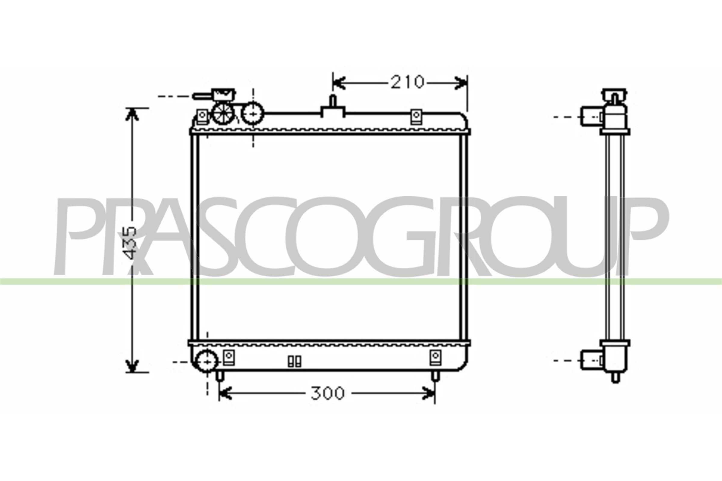 Radiateur PRASCO HN320R001 PRASCO HN320R001 Radiateur van de motor HYUNDAI ATOS 2002