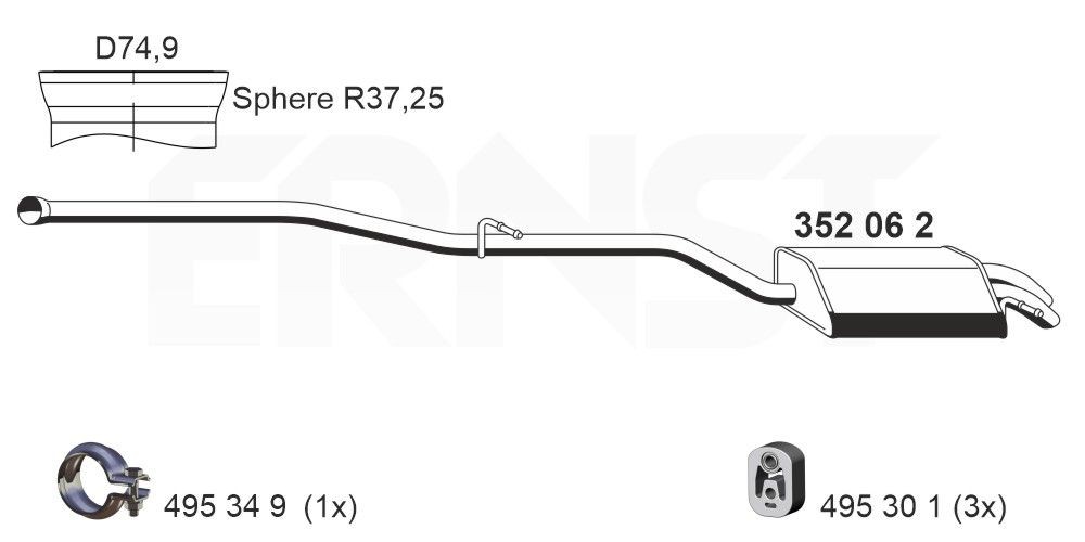 ERNST Einddemper 352062 Demper ERNST SLK 352062 goedkoop