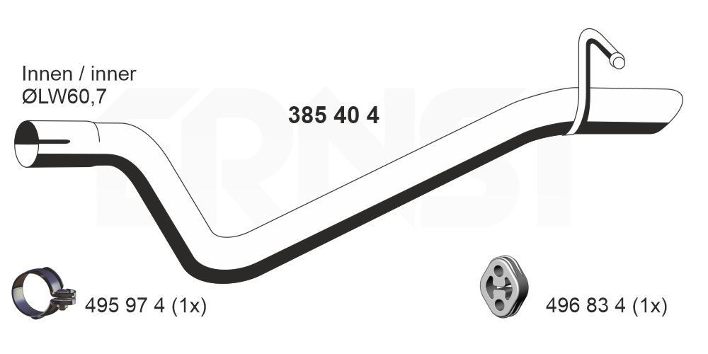 ERNST Exhaust Pipe 385404 Mercedes CLS ERNST exhaust pipe 385404