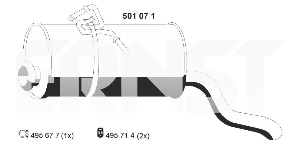 ERNST Πίσω σιλανσιέ 501071 Σιλανσιέ εξάτμισης ERNST Citroën C3 501071