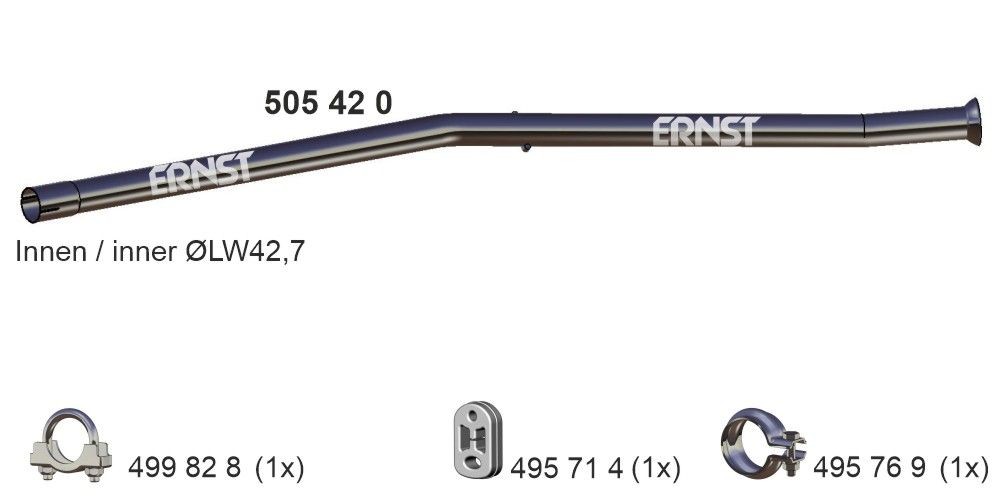 ERNST Výfukové potrubie 505420 505420 Vyfukove potrubie PEUGEOT 208 ERNST