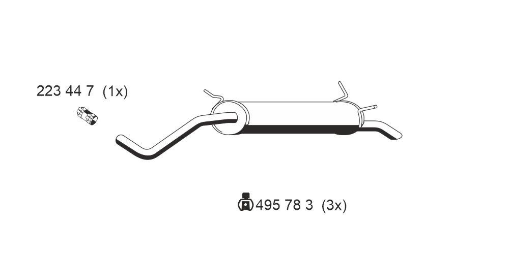 ERNST Πίσω σιλανσιέ 525053 525053 Τελικό εξάτμισης ERNST RENAULT SUPER 5