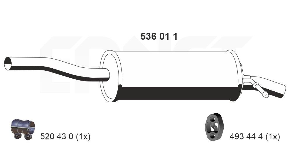 ERNST Lõppsummuti 536011 536011 Summuti pütt RENAULT SUPER 5 ERNST