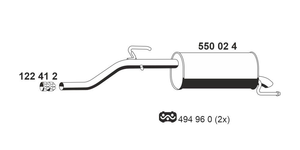 ERNST Marmitta 550024 550024 costo Marmitta posteriore ERNST FIAT 500