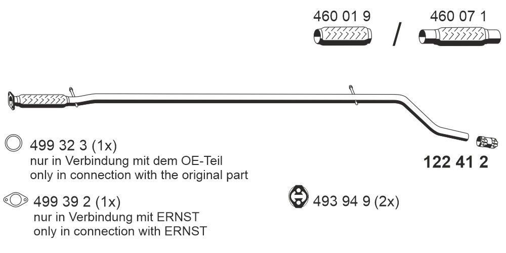 ERNST Tubo de escape 550406 Tubos de escape ERNST CINQUECENTO 550406 baratos