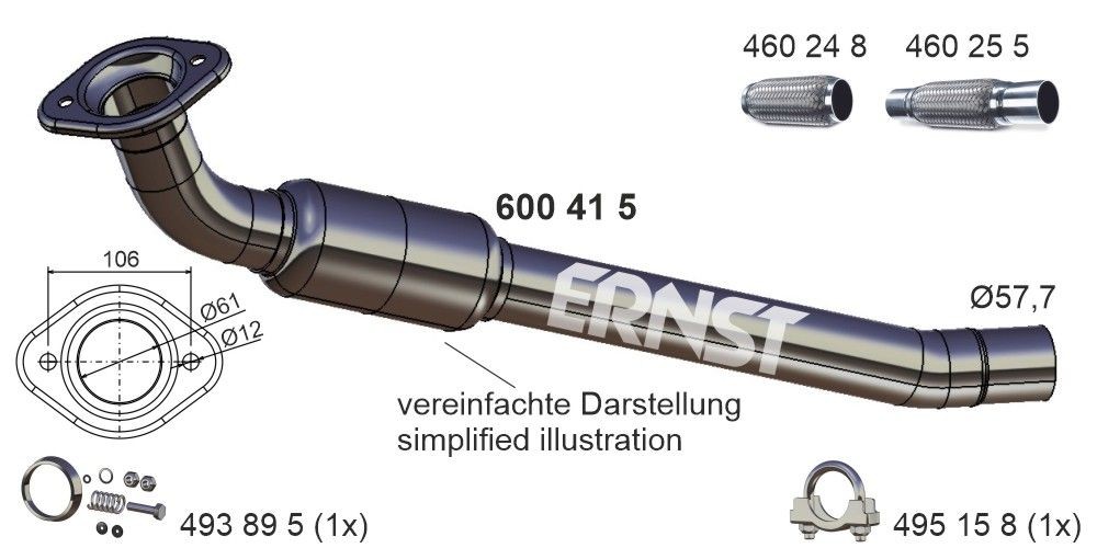 ERNST Abgasrohr 600415 ERNST 600415 Abgasrohr