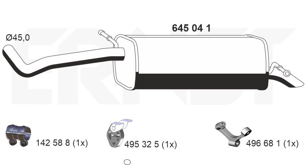 ERNST Marmitta 645041 645041 Marmitta posteriore Volkswagen PHAETON ERNST costo