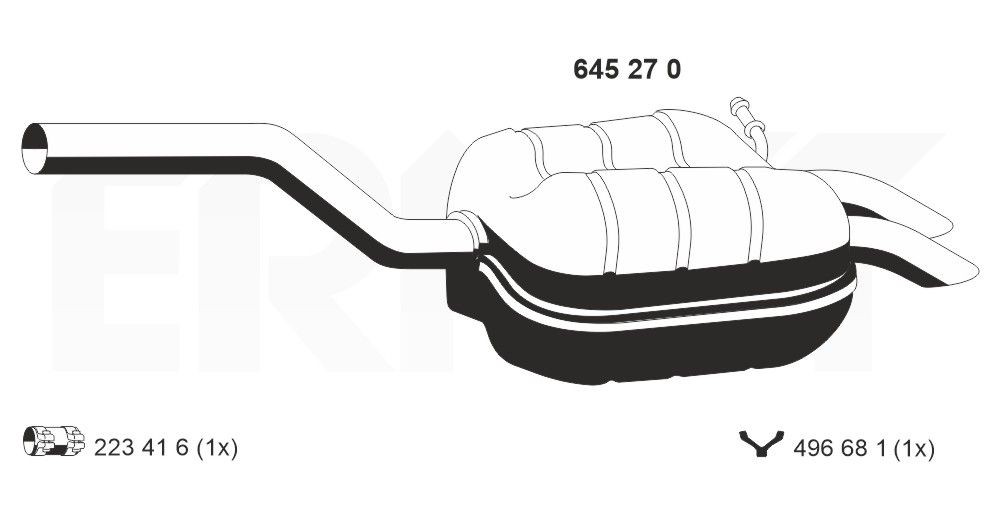 ERNST Izplūdes gāzu trokšņa slāpētājs (pēdējais) 645270 ERNST 645270 Izplūdes gāzu trokšņa slāpētājs Skoda Octavia 2 Combi cena