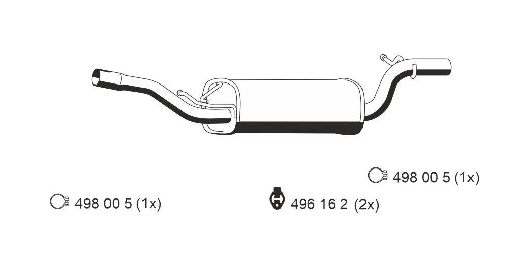 ERNST Middle silencer 670012 ERNST 670012 Middle silencer
