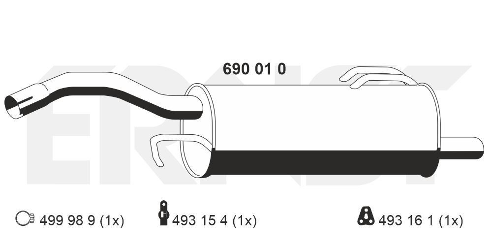 ERNST Lõppsummuti 690010 Summuti pütt SAAB ERNST 690010