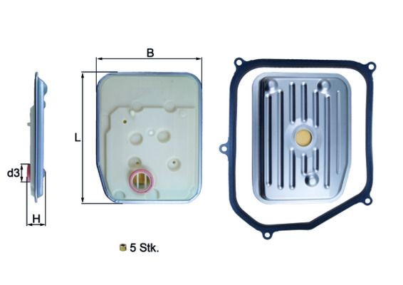 Conjunto do filtro hidráulico, caixa velocidades automática MAHLE HX 147KIT MAHLE HX 147KIT Conjunto do filtro hidráulico caixa velocidades automática SEAT ALHAMBRA 2003
