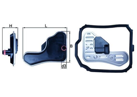 MAHLE Hidrofiltru komplekts, Automātiskā pārnesumkārba HX 148D HX 148D Hidrofiltrs automātiskā pārnesumkārba RENAULT TRAFIC MAHLE