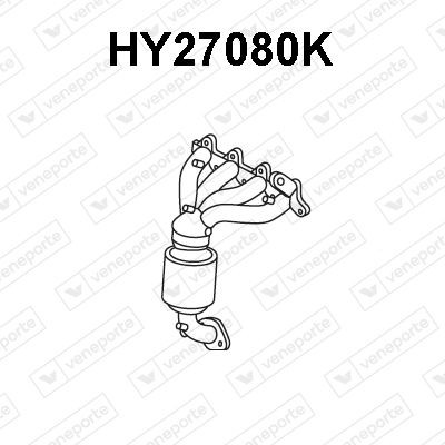VENEPORTE Catalizzatore a gomito HY27080K HY27080K Collettore marmitta VENEPORTE Skoda