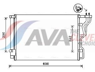 AVA COOLING SYSTEMS Kondenzátor klimatizácie HY5299D Chladič klimatizácie AVA COOLING SYSTEMS Hyundai TERRACAN HY5299D