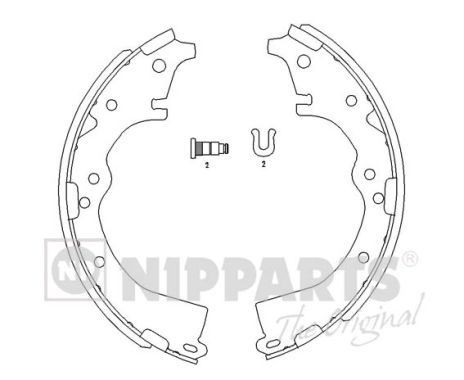 NIPPARTS Bremsesko sett J3502062 NIPPARTS Bremsesko PEUGEOT J3502062