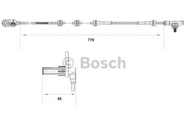 BOSCH Sensor, rotações da roda 0 265 007 633 0 265 007 633 Sensor rotações da roda NISSAN PICK UP BOSCH