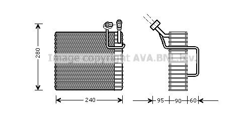 PRASCO Fordamper, klimaanlegg JEV024 PRASCO JEV024 originale Ac fordamper Jeep Wrangler YJ hva koster