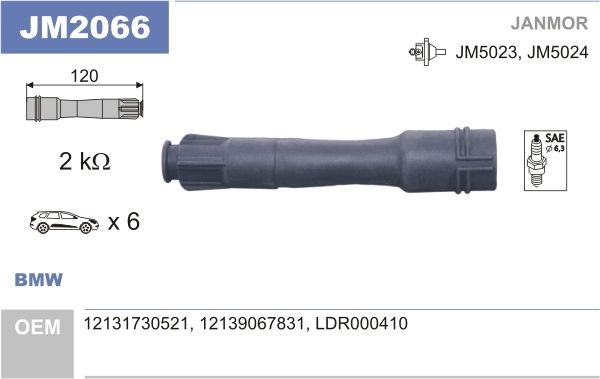 JANMOR Pistik, Süütepool JM2066 JANMOR JM2066 Pistik, süüteküünal BMW E39 hind