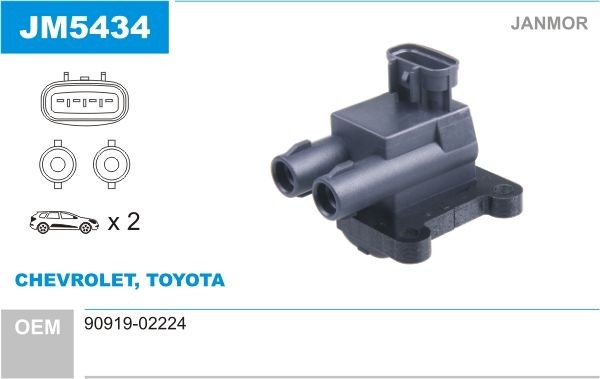 JANMOR Tændspole JM5434 JM5434 Tændspole JANMOR TOYOTA URBAN CRUISER