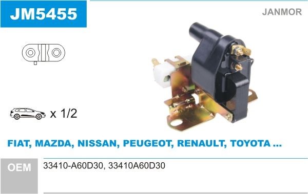 JANMOR Tændspole JM5455 JM5455 JANMOR Tændspole Mazda billig