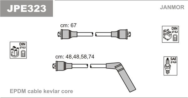 JANMOR Tändkabelsats JPE323 JPE323 JANMOR tändkabel Subaru JUSTY