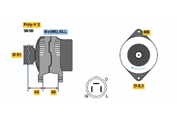 BOSCH Sklo zadného svetla 0 319 308 243 0 319 308 243 Diely zadného svetla AUDI A8 BOSCH