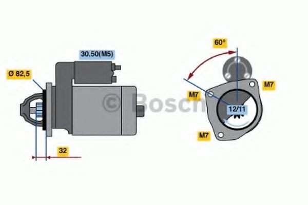 BOSCH Starter 0 986 010 600 BOSCH 0 986 010 600 Starter TALBOT EXPRESS hva koster
