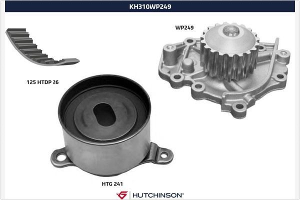 HUTCHINSON Tandremssæt med vandpumpe KH 310WP249 KH 310WP249 Tandremssæt HONDA ACCORD HUTCHINSON