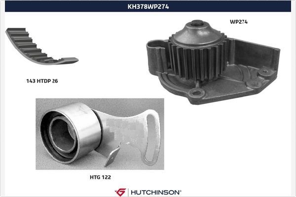 HUTCHINSON Kit cinghia distribuzione, pompa acqua KH 378WP274 KH 378WP274 Pompa acqua + kit cinghia distribuzione HUTCHINSON Mercedes-Benz