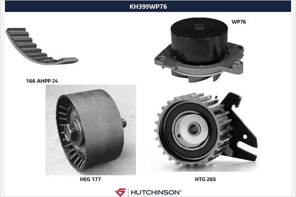 HUTCHINSON Σετ ιμάντα χρονισμού με αντλία νερού KH 399WP76 KH 399WP76 HUTCHINSON Αντλία νερού + σετ ιμάντα χρονισμού Hyundai φθηνά