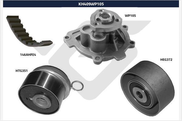 HUTCHINSON Kit cinghia distribuzione, pompa acqua KH 409WP105 KH 409WP105 Pompa dell'acqua e cinghia di distribuzione HUTCHINSON Mercedes-Benz