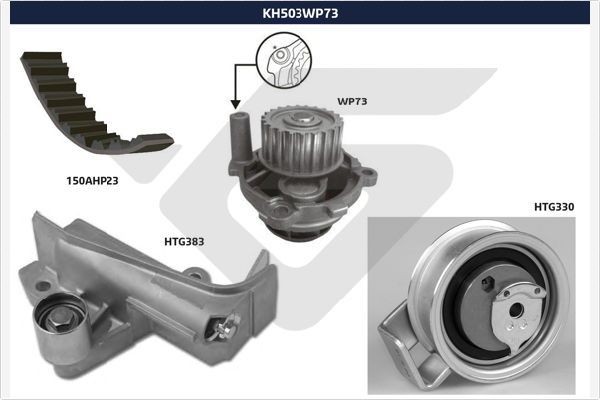 HUTCHINSON Veepump + hammasrihmakomplekt KH 503WP73 Veepump + hammasrihma komplekt HUTCHINSON Suzuki GRAND VITARA KH 503WP73