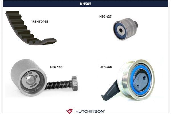 HUTCHINSON Registerreimsett KH 505 KH 505 Registerreimsett VW UP HUTCHINSON