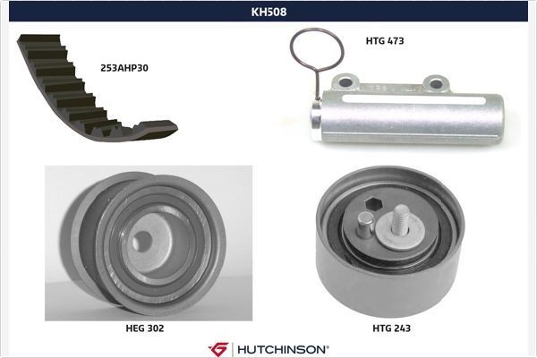 HUTCHINSON Sada ozubeného remeňa KH 508 KH 508 Rozvodový remeň AUDI 80 HUTCHINSON