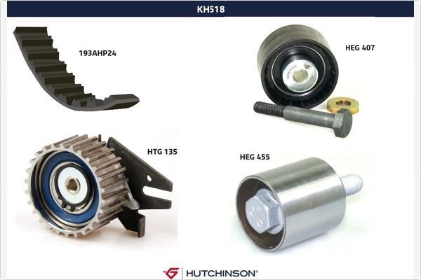 HUTCHINSON Distributieriem set KH 518 Mercedes-Benz VANEO Distributieriem set HUTCHINSON KH 518
