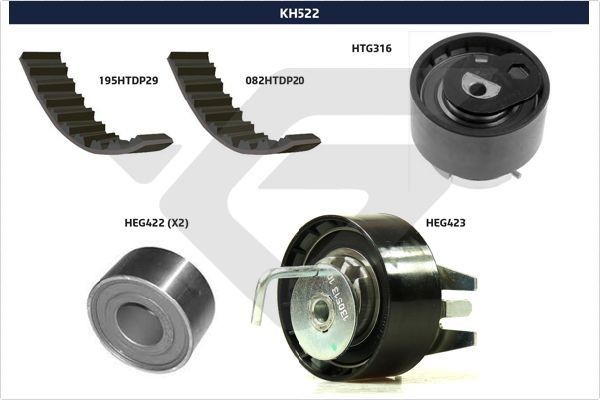 HUTCHINSON Tandremssæt KH 522 Tandrem HUTCHINSON Daihatsu CUORE KH 522