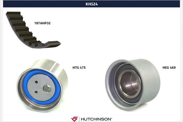 HUTCHINSON Distributieriem set KH 524 Distributieriem kit HUTCHINSON VANEO KH 524 goedkoop