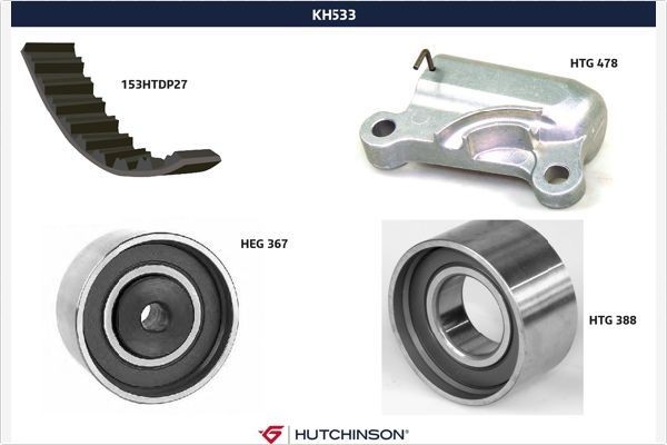 HUTCHINSON Σετ οδοντωτού ιμάντα KH 533 HUTCHINSON Ιμάντας χρονισμού CHEVROLET KH 533