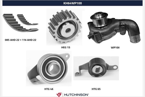 HUTCHINSON Distributieriem set + waterpomp KH 64WP100 Hyundai IONIQ Distributieset HUTCHINSON KH 64WP100