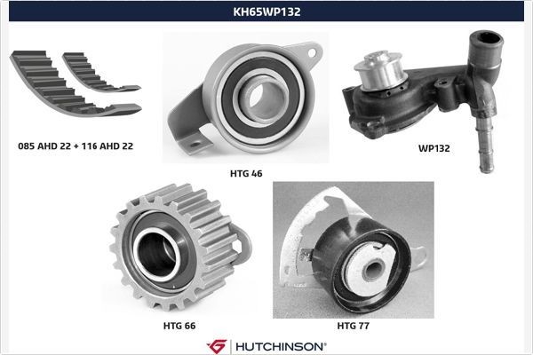 HUTCHINSON Water pump and timing belt kit KH 65WP132 HONDA ACCORD HUTCHINSON timing belt kit KH65WP132