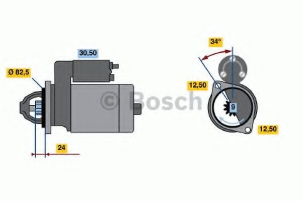 BOSCH Starteris 0 986 010 850 BOSCH 0 986 010 850 Starteris Mercedes W116 par izdevīgu cenu