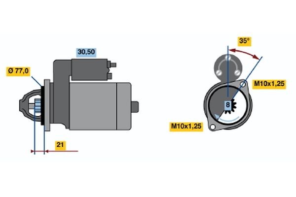 BOSCH Starter 0 986 012 301 Startmotor BOSCH CEE'D 0 986 012 301 billig