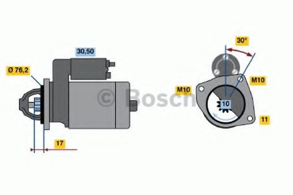 Startmotor BOSCH 0 986 016 470 BOSCH 0 986 016 470 Startmotor FORD TOURNEO CONNECT 2011