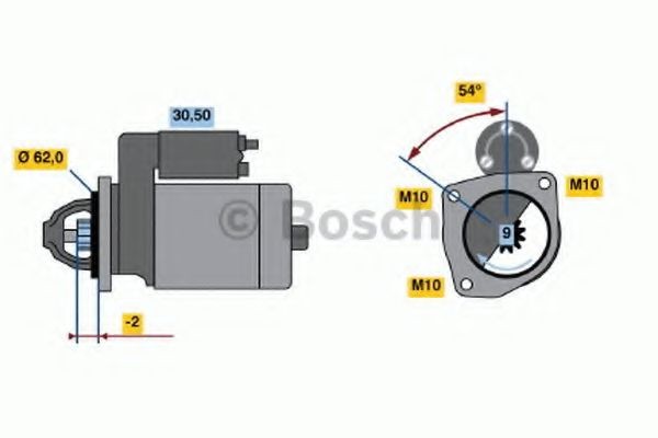 Startmotor BOSCH 0 986 016 530 BOSCH 0 986 016 530: Startmotoren Peugeot 306 2002
