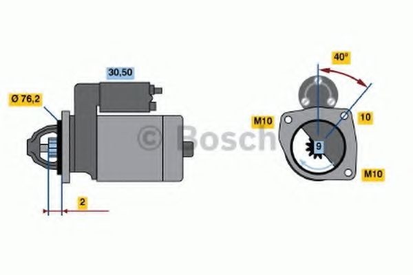 BOSCH Startmotor 0 986 016 660 BOSCH 0986016660 Autostarter Alfa Romeo ALFASUD originele