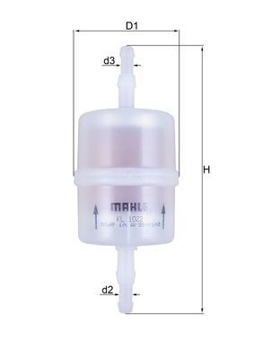 MAHLE Bränslefilter KL 1022 Filter Mercedes S123: Bränslefilter MAHLE KL 1022