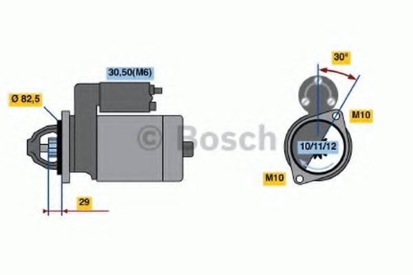 BOSCH Starteris 0 986 017 260 BOSCH 0986017260 Starteris Peugeot 309 orģinālās